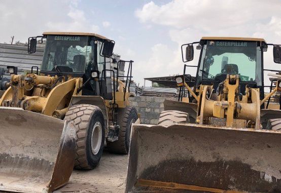 Wheel loaders on an excavation site