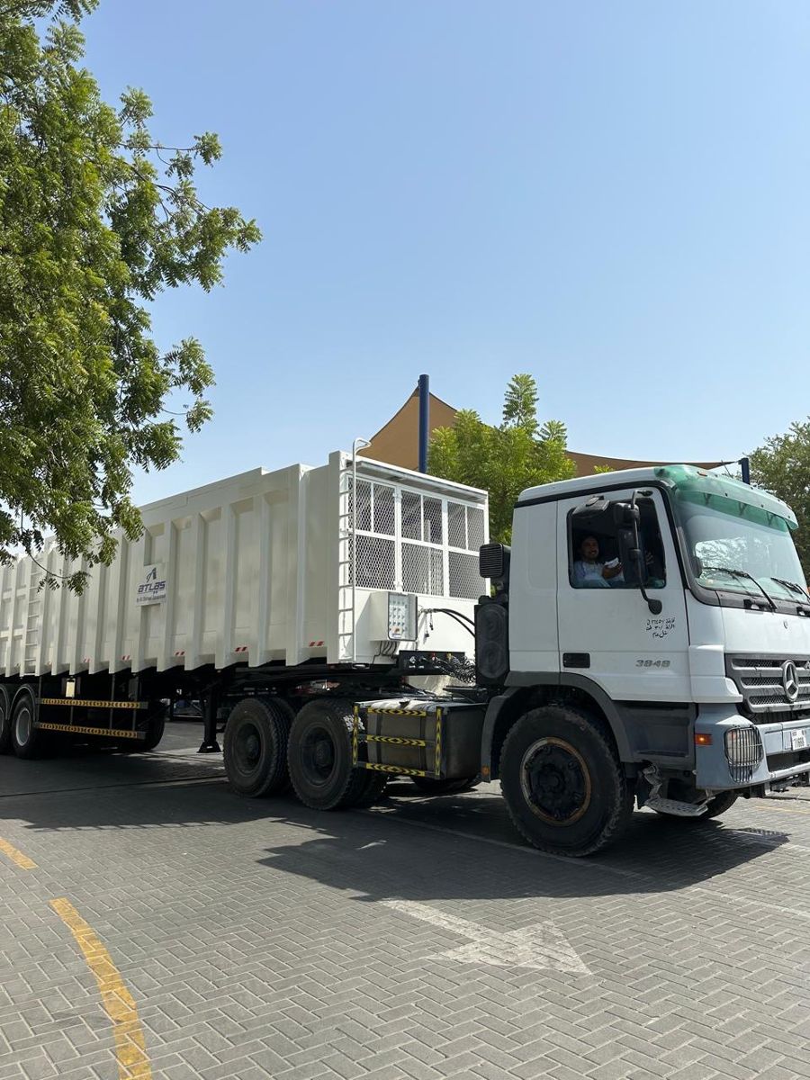 White tipper truck